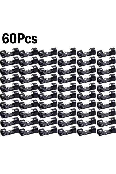 Choice12 60 مشبك كابل أسود، منظم أسلاك، حامل أسلاك، إدارة الكابلات، منظم كابل...