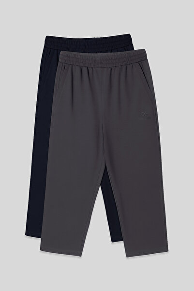 TOMMY LIFE Standard Fit 2-Pack Navy Blue-Dark Gray Men's Capri Pants - 83102