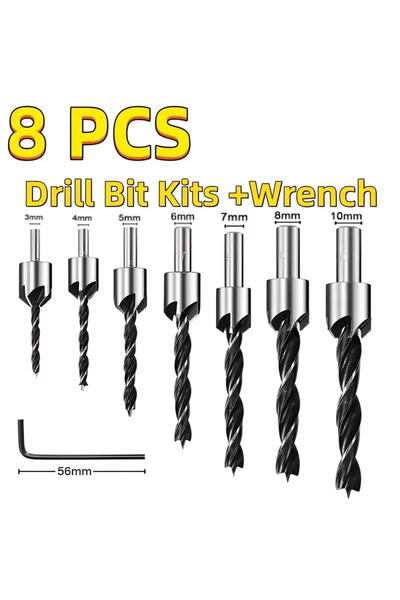 Choice4 مجموعة من 8 قطع من رؤوس مثقاب غاطسة من الفولاذ عالي السرعة للخشب، لتش...