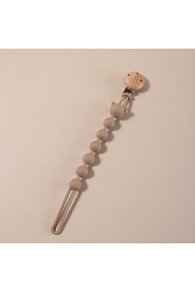 Choice سلسلة لهاية أطفال من السيليكون بلون الكاكي برسومات كرتونية - حامل عضاض...