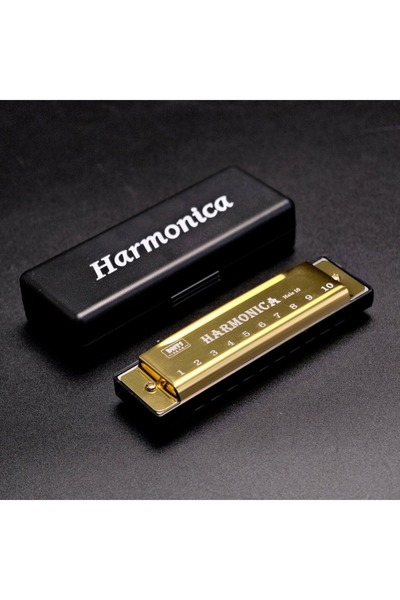 Choice3 هارمونيكا ذهبية محمولة بمفتاح دو، 10 ثقوب، مع علبة، هارمونيكا معدنية ...