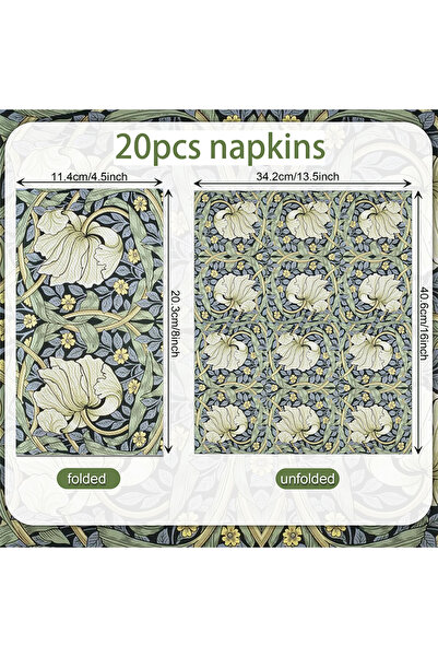 Choice5 20pcs-czj110-1 20pcs/Set Vintage Pattern Vine Long Paper Napkins, Dis...