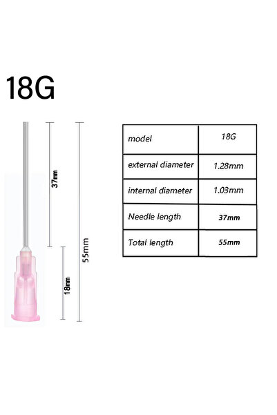 Choice4 10 قطع من إبر الحقن المستقيمة الدقيقة، مقاس 18G، طول 55 مم، متوفرة بأ...