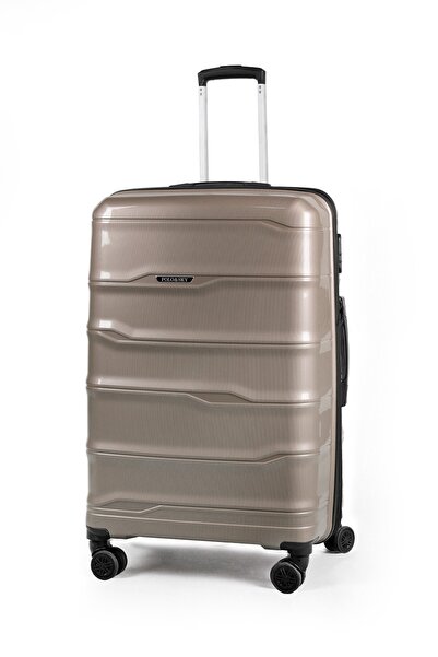 POLO&SKY Azra Model Vizon Renk PP Polipropilen Kırılmaz Büyük Boy Valiz Bavul