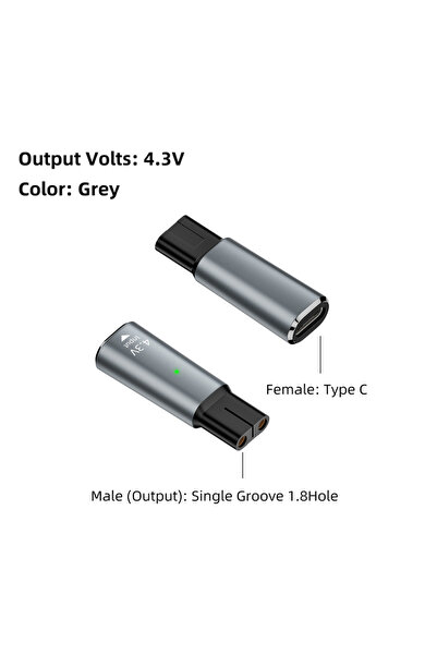 Choice7 4.3V-SG-Grey USB​ Type C PD to DC 4.3V 5V 8V 15V Power Adapter Conver...