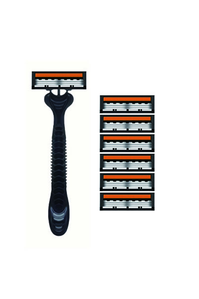 choice2 ماكينة حلاقة بمقبض واحد وست شفرات، مقاومة للماء بنسبة 100%، تصميم جدي...