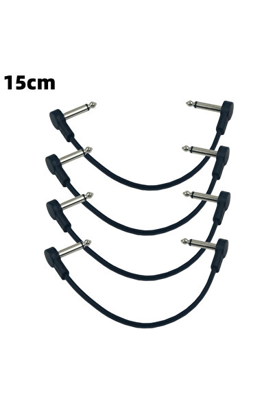 choice2 15cm 4pcs 4Pcs Anti-Noise Electric Guitar Pedal Audio Cable 1/4 In Ri...