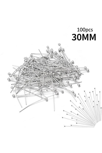 Choice1 silver 30mm 100Pcs Stainless Steel Ball Pins Silver Gold Plated Head ...