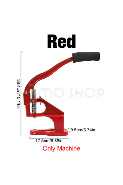 Choice1 آلة ضغط يدوية حمراء فقط، قوالب معدنية، حلقات تثبيت، مسامير مزدوج الغط...