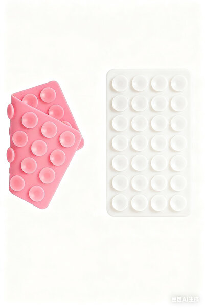 Choice19 pink and white Silicone Phone Stand Suction Cup Holder | 28 Double-S...