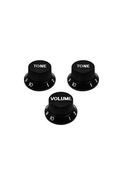 Choice1 Black 2T1V Miwayer 3Pcs Plastic Guitar Control Knobs Top Hat Style 2 ...