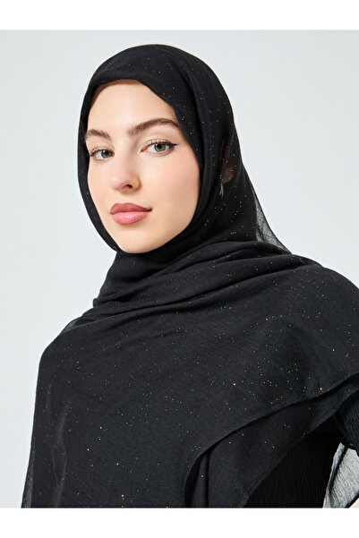 Amirah By Styli Black Embellished Textured Hijab