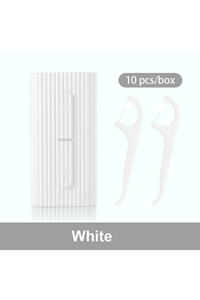 Choice1 علبة تخزين خيط تنظيف الأسنان المحمولة البيضاء من هيلو فلوس، لتنظيف ال...