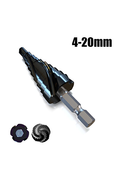 Choice1 4-20 M35 Cobalt 4-Flute Step Drill Bit 1/4 in Metric Tapered Hex Shan...