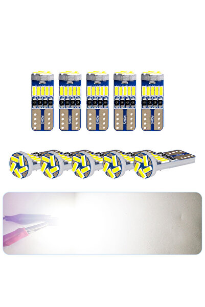 Choice5 مصابيح T10 بيضاء، 10 قطع، T10 W5W Canbus، 194 LED، 4014، 15 رقاقة LED...