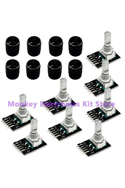 choice2 8 قطع من وحدة التشفير الدوراني KY-040 بزاوية 360 درجة مع غطاء مقبض، م...