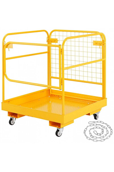 Vivatechnix Colișcă de siguranță pentru stivuitor Max 544 kg, 4 roți, pliabil...