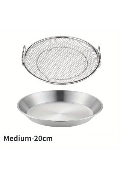 Choice1 مجموعة واحدة متوسطة الحجم (قطعتان) من سلة بطاطس مقلية من الفولاذ المق...