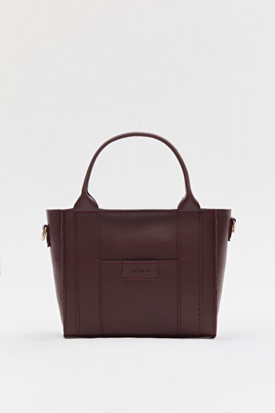 Shanta Geantă de mână și de umăr pentru femei, Bordeaux D50, cu buzunar front...