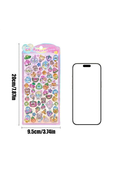 Choice3 ملصقات كريستالية ثلاثية الأبعاد بنقش بارز على شكل آيس كريم، مصنوعة من...