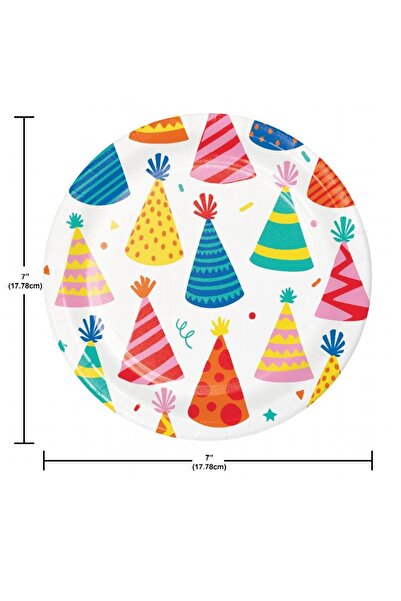 Creative Converting Hats Off Birthday Luncheon Plates 7" 8Ct