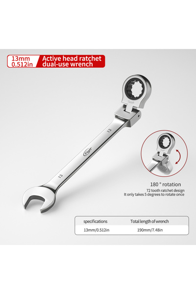 Choice13 13mm 72-tooth ratchet combination wrench - plum open end wrench, 180...