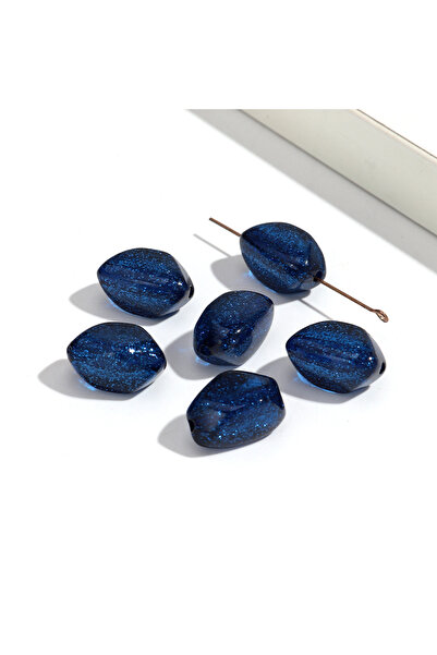 Choice6 10 قطع من الخرز الأزرق اللامع أكريليك ، مقاس 12×20 مم، خرز فاصل غير م...