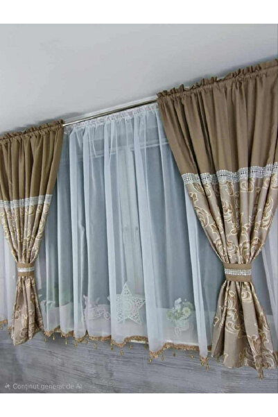 OEM Unique set of curtains + decorative drapes for living room bedroom, WIDTH...