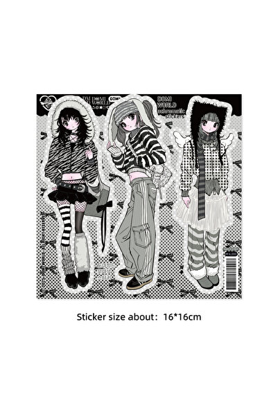 Choice1 1/12 قطعة ملصقات كورية لشخصيات دومي وكوميكا، ملصقات فتيات جذابة يمكنك...