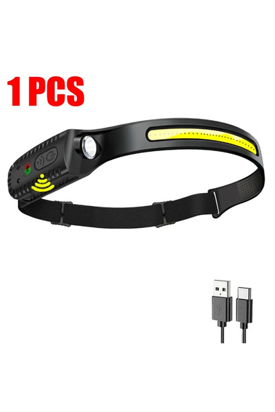 choice2 مصباح أمامي LED COB قابل لإعادة الشحن عبر منفذ USB، مزود ببطارية مدمج...