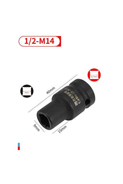 Choice M14 1pc Double Head Suqare Tap Socket 1/2inch Driver M6 To M24 Sockets...