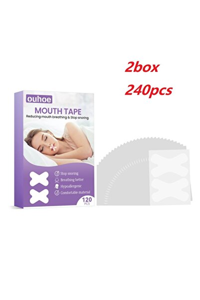 Choice3 علبتان (240 قطعة) 120/240 قطعة شريط لاصق للفم لعلاج الشخير وتحسين الت...