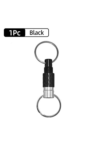 Choice15 سلسلة مفاتيح سوداء مزدوجة قابلة للفصل، حلقة مفاتيح معدنية محمولة سري...