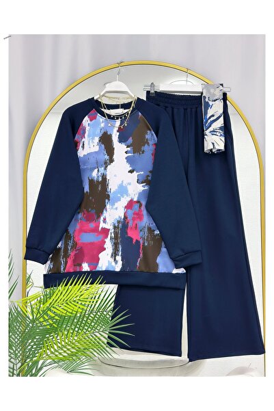 YEDİLALE Tie-Dye Pattern Cupra Fabric Tunic Pants Double Set [Loose Fit, Excl...