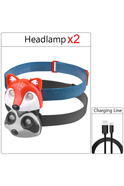 Choice4 مصباح رأس LED قابل لإعادة الشحن للأطفال من هايناست، بتصميم ثعلب واحد ...