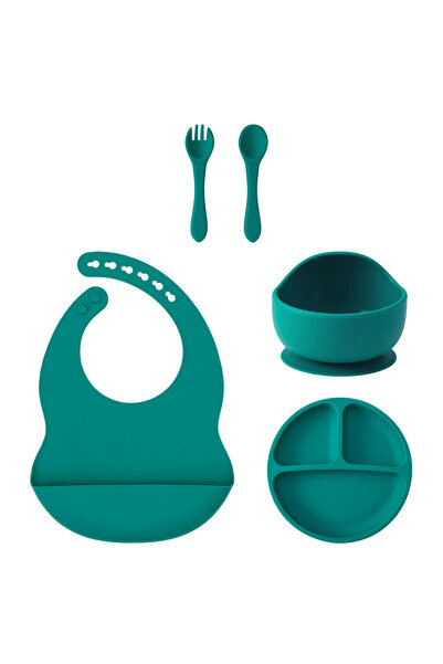 Choice4 طقم تغذية أطفال سيليكون مكون من 5 قطع، 14 لونًا، أطباق شفط، صحن، وعاء...