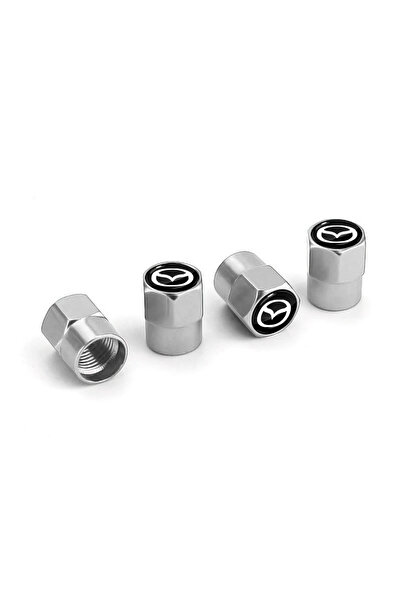 Choice صمامات إطارات سيارات فضية أنيقة - 4 قطع، مناسبة لسيارات مازدا 3، 6، CX...