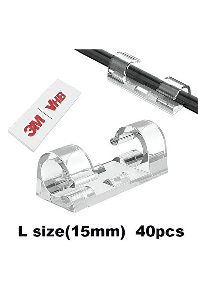 choice2 L-40Pcs-Clear 20/40Pcs Cable Clips with Strong Self-Adhesive Cable Ma...