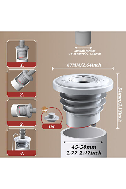 Choice4 Suitable for 45-50mm Silicone Bathroom Sewer Seal Ring Kitchen Sink S...