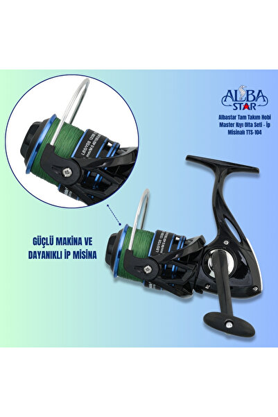 Albastar Tam Takım Hobi Master Kıyı Olta Seti – İp Misinalı – 300 cm - TTS104
