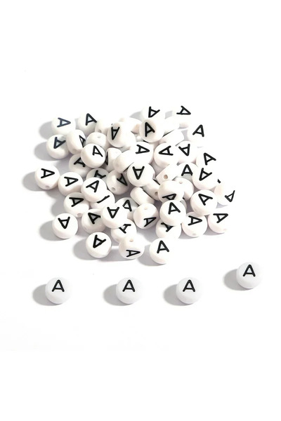 Choice14 100PCS A 100-500PCS Acrylic A-Z 26 Letter Beads Round Loose Spacer W...