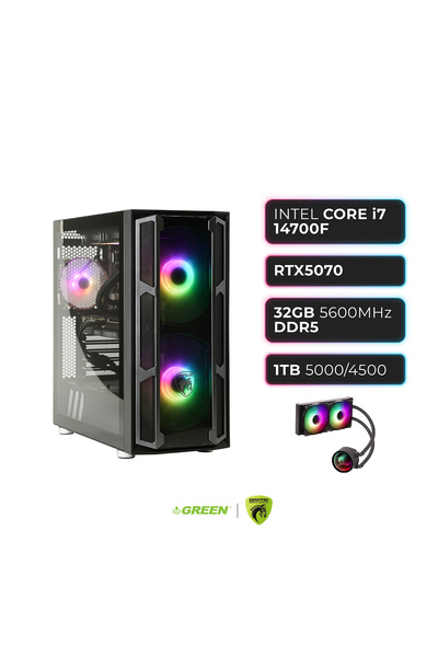 Green GRIFFIN G6 | RTX 5070 | Intel i7-14700F | 32 GB DDR5 Ram | 1TB SSD | Sı...