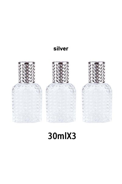 Choice3 109-فضي-30 مل × 3 (1/3 قطعة) زجاجة عطر زجاجية محمولة بتصميم أناناس جد...