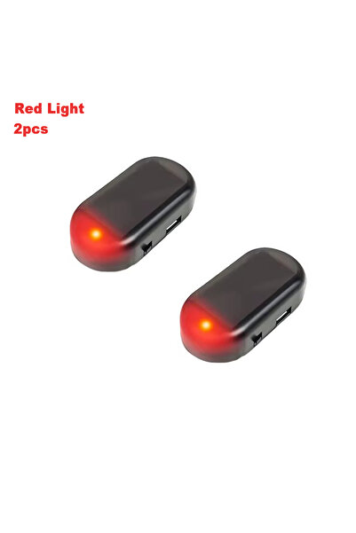 Choice5 قطعتان من مصابيح الأمان الوهمية الحمراء التي تعمل بالطاقة الشمسية للس...