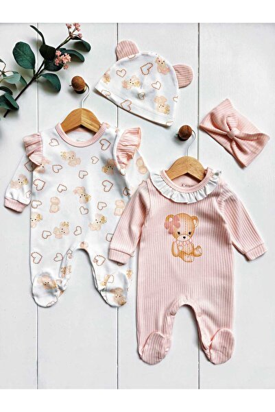 Panfilia 100% Cotton Baby Girl Long Sleeve Seasonal Two-Piece Jumpsuit