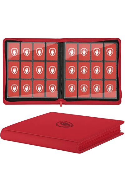 Choice1 480 بطاقة - مجلد بطاقات تداول أحمر بـ 12 جيب، مجلد بطاقات بسحاب يتسع ...