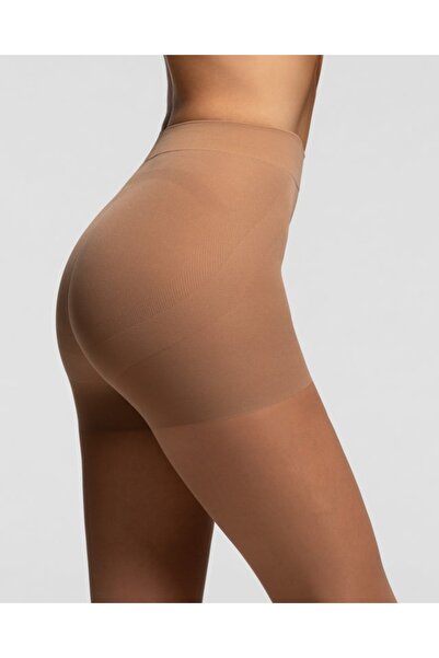 Pompea Dres Damă 30 Den Push-Up, dresuri caramel cu efect de ridicare și modelare