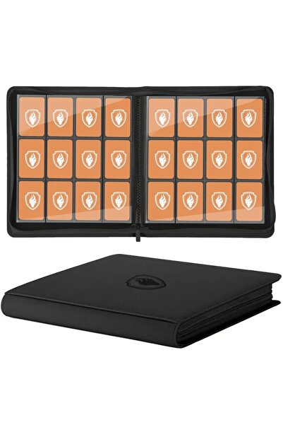 choice2 مجلد بطاقات تداول أسود فاخر، 480 بطاقة، 12 جيبًا، ألبوم بطاقات بسحاب،...