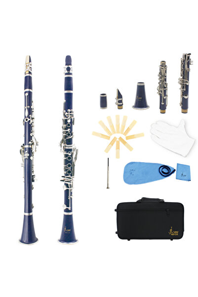 Choice7 كلارينيت ديب بلو سليد، 17 مفتاحًا، مصنوع من الباكليت والخشب، آلة نفخ ...