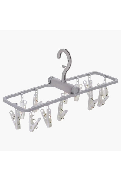 Generic رف تجفيف الملابس القابل للطي متعدد الوظائف من صفا